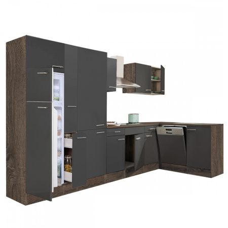 Bucătărie - Leziter Unitate de bucătărie de colț Yorki 370 cu congelator superior și frigider