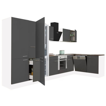 Bucătărie - Leziter Unitate de bucătărie de colț Yorki 370 cu cuptor inferior și frigider cu congelator inferior