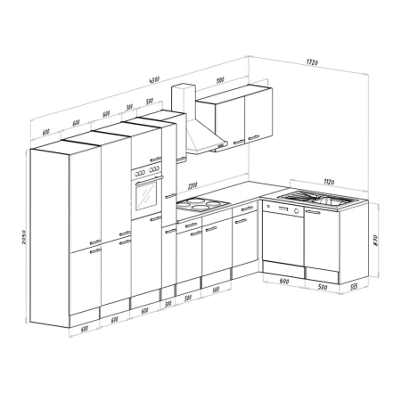 Leziter Unitate de bucătărie de colț Yorki 430 cu congelator inferior și frigider [3]