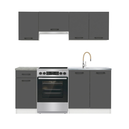 Leziter Unitate de bucătărie Praktik 180, corp alb, față antracit [3]