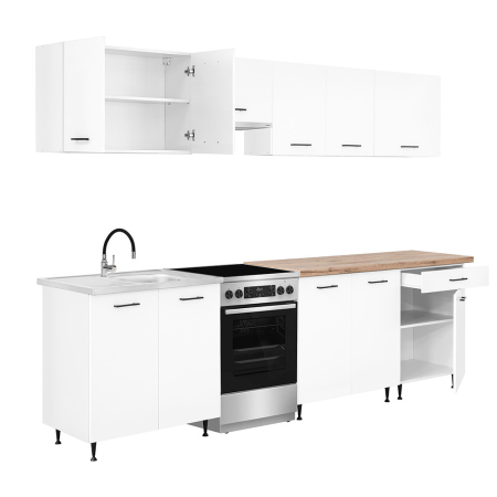 Leziter Unitate de bucătărie Primo 280 cu blat de lucru din stejar charlestone alb [4]