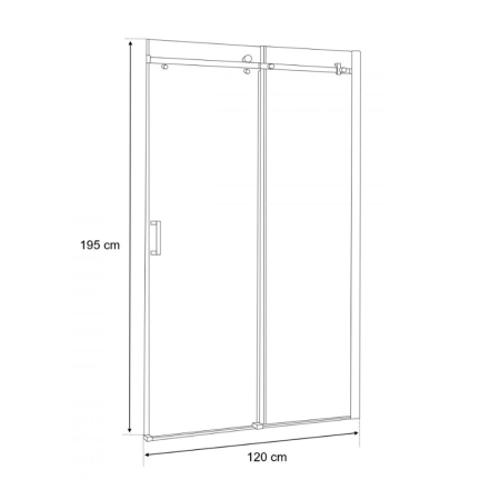 Leziter Ușă de duș Bold cu role 120x195 cm negru [2]