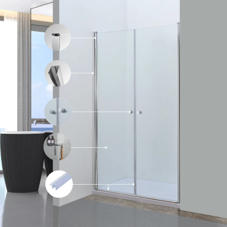 Leziter Ușă de duș cu două aripi Saloon 100x195 cm [5]