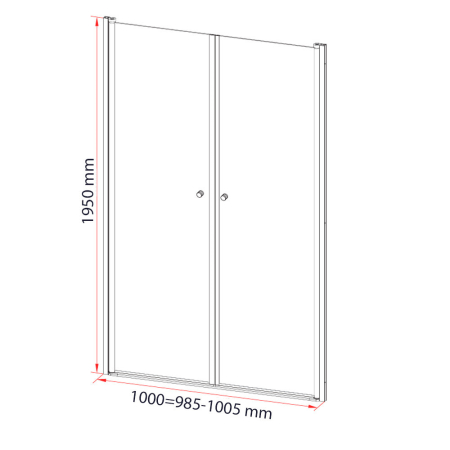 Leziter Ușă de duș cu două aripi Saloon 100x195 cm [2]