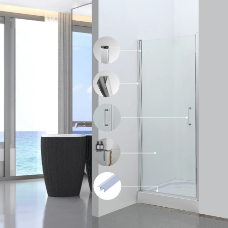 Leziter Ușă de duș reglabilă Solo 80x195 cm [4]