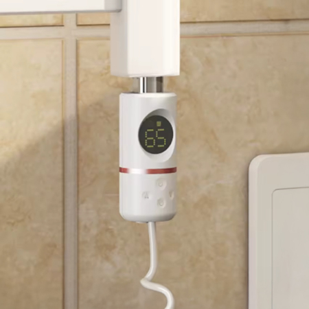 Leziter Uscător de prosoape cu cartuș de încălzire electrică pentru radiator cu termostat digital 600W alb [1]