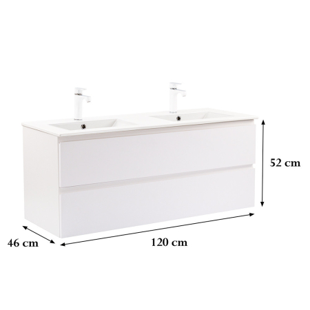 Leziter Vario Pull 120 dulap de bază cu chiuvetă alb-alb [2]