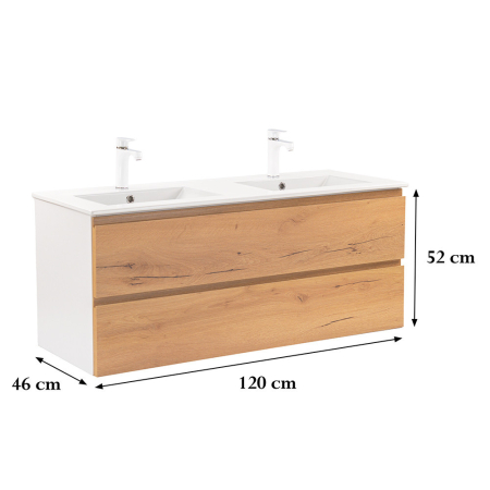 Leziter Vario Pull 120 dulap de bază cu chiuvetă stejar alb [2]