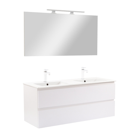 Outlet - Leziter Vario Pull 120 mobilier de baie complet alb-alb