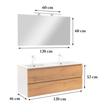 Leziter Vario Pull 120 mobilier de baie complet alb-oraș [2]