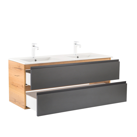 Leziter Vario Pull 120 mobilier de baie complet stejar-antracite [4]