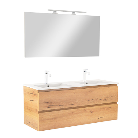 Outlet - Leziter Vario Pull 120 mobilier de baie complet stejar- stejar