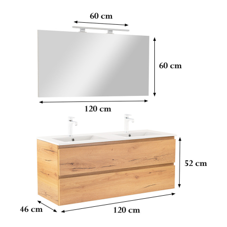 Leziter Vario Pull 120 mobilier de baie complet stejar- stejar [2]