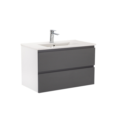 Outlet - Leziter Vario Pull 80 dulap de bază cu chiuvetă alb-antracit