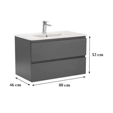 Leziter Vario Pull 80 dulap de bază cu chiuvetă antracit-antracit [2]