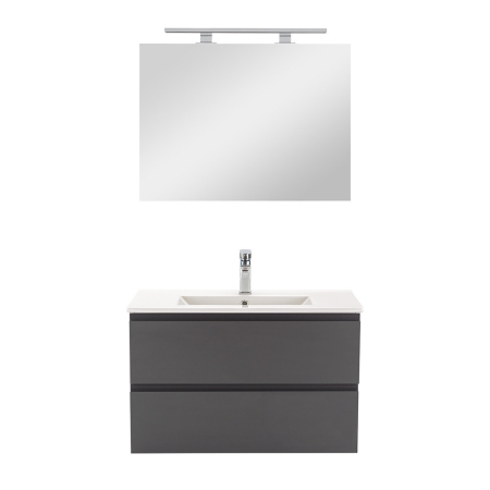 Leziter Vario Pull 80 mobilier de baie complet alb-antracit [3]