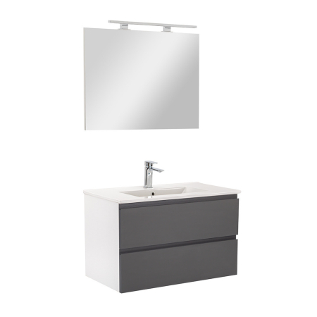 Outlet - Leziter Vario Pull 80 mobilier de baie complet alb-antracit
