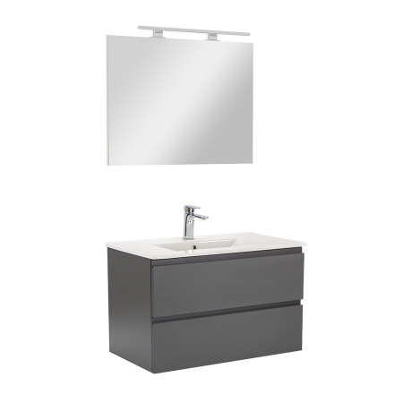 Outlet - Leziter Vario Pull 80 mobilier de baie complet antracit-antracit