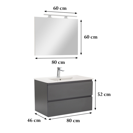 Leziter Vario Pull 80 mobilier de baie complet antracit-antracit [2]