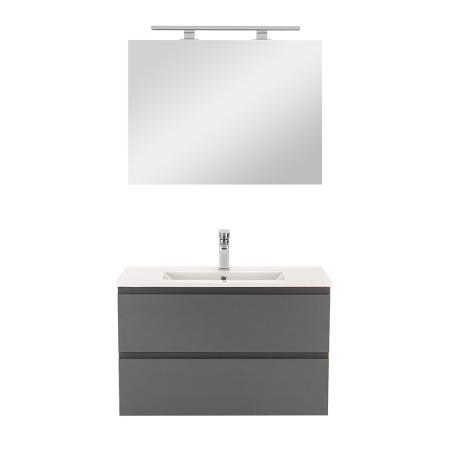 Leziter Vario Pull 80 mobilier de baie complet stejar-antracite [3]