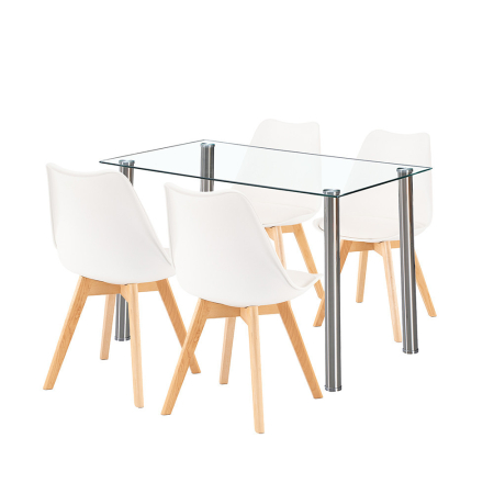 Leziter Velon 4+1 set de luat masa alb-alb [0]