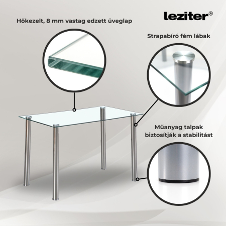 Leziter Velon 4+1 set de luat masa alb-alb [3]