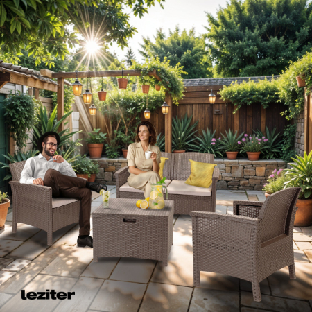 Leziter Venus 4 seater set de mobilier de grădină cappuccino [8]