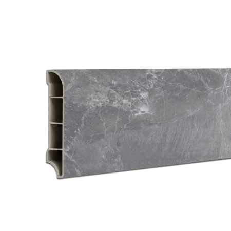 Pardoseli și placări pereți - Leziter Vinil SPC margine de podea Fjord model marmură gri închis 2400x60x12 mm