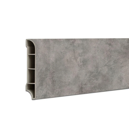 Pardoseli și placări pereți - Leziter Vinil SPC margine de podea Serona efect de piatră gri nisip 2400x60x12 mm