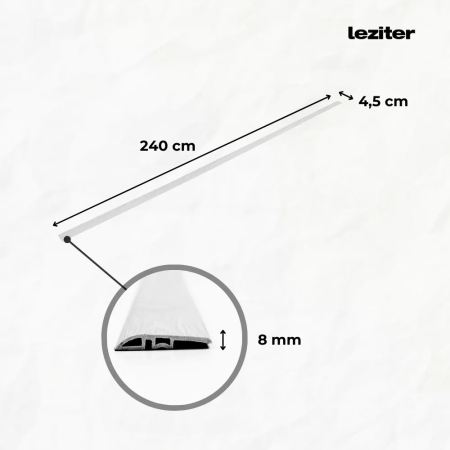 Leziter Vinil SPC nivelare podea Harbor beton gri 2400x45x8 mm [1]