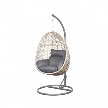 Produse temporar indisponibile - Logé Garden Fotoliu suspendat ALANISDG în gri închis - cu coș bej