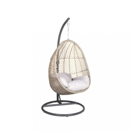 Produse temporar indisponibile - Logé Garden Fotoliu suspendat ALANISLG în gri deschis - cu coș bej
