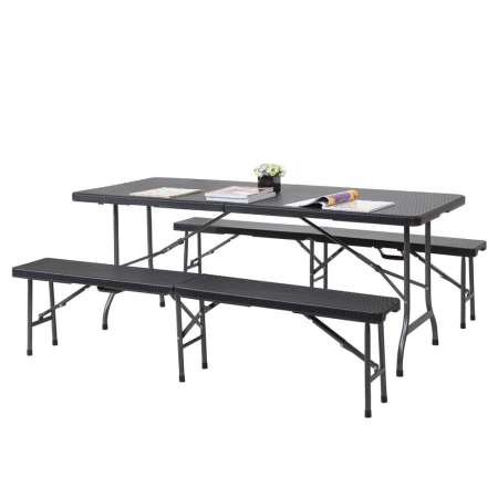 Mirpol Bancă de grădină pliabilă neagră Vivid 180 cm [1]