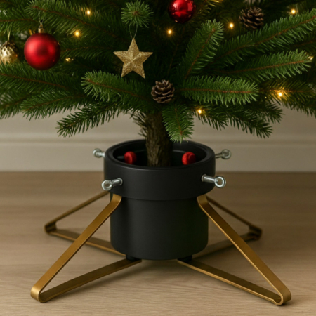 Mirpol Baza pomului de Crăciun placată cu aur/negru cu rezervor de apă de 1,8 litri [1]