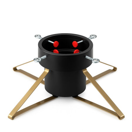 Crăciun - Mirpol Baza pomului de Crăciun placată cu aur/negru cu rezervor de apă de 1,8 litri