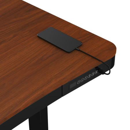 Mirpol Birou HOORN cu reglare electrică a înălțimii, panou de control 120x60 cm negru nuc [4]