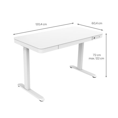 Mirpol Birou VELSEN cu reglare electrică a înălțimii, panou de control 120x60 cm alb [3]