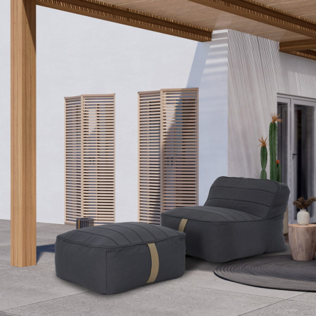 Mirpol Fotoliu de grădină din spumă burete cu puf, albastru gri [1]