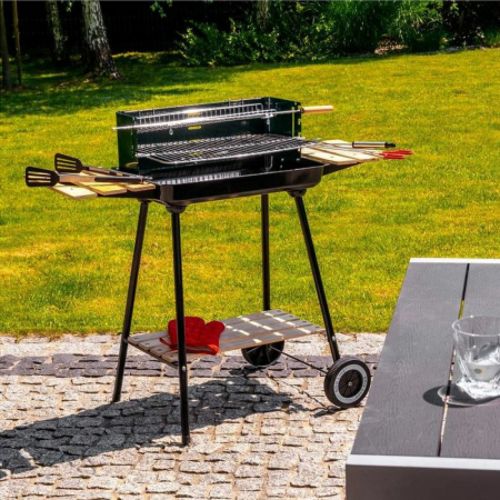 Mirpol Grătar cu cărbune dreptunghiular cu role MIR244 [5]