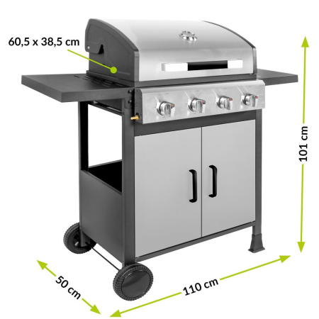 Mirpol Grătar pe gaz Brenner BR-G4N cu 4 arzătoare [3]