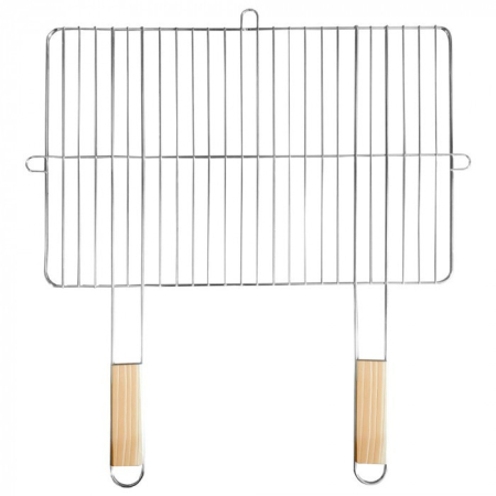 Grătare, frigărui, tăvi grătar - Mirpol Grilaj pătrat cu mâner din lemn 57x51 cm