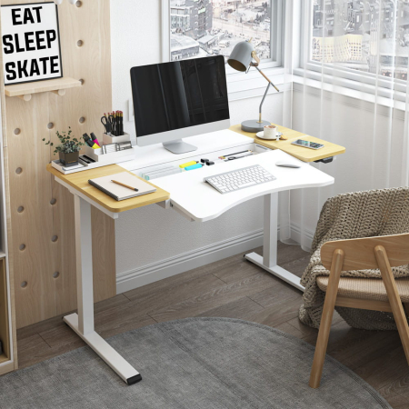 Mirpol HALDEN birou cu reglare electrică a înălțimii, 120x60 cm alb-burlywood [3]