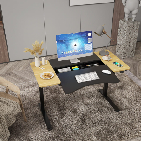 Mirpol HALDEN birou cu reglare electrică a înălțimii, 120x60 cm negru-burlywood [3]