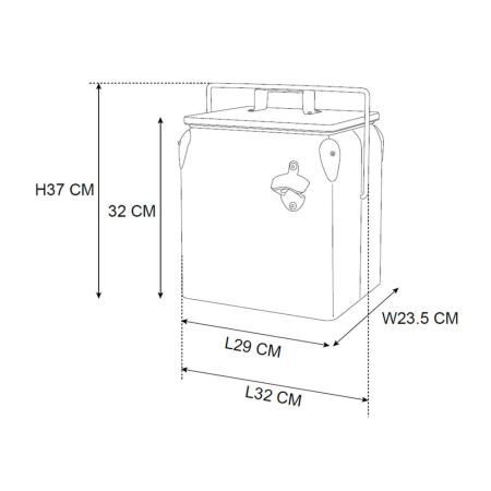 Mirpol Ladă frigorifică retro metalică Tourist, 13 L, neagră [6]