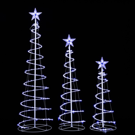 Mirpol LED spirală pom de Crăciun set 150/120/90 cm alb rece [3]