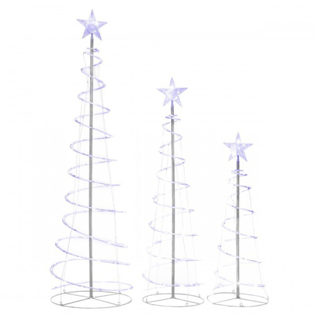 Produse temporar indisponibile - Mirpol LED spirală pom de Crăciun set 150/120/90 cm alb rece