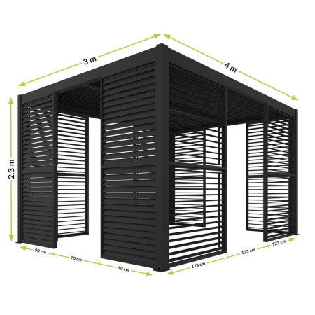 Mirpol LUXE Panou lateral cu lamele (R) 123x218cm până la 4 m antracit [3]