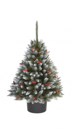 Produse temporar indisponibile - Mirpol Molid artificial cu ilex, într-un ghiveci rotund de 130 cm