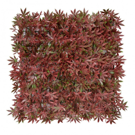 Panou de perete pentru plante de iarbă - Mirpol Perete verde din plastic, arțar roșu, 50x50 cm
