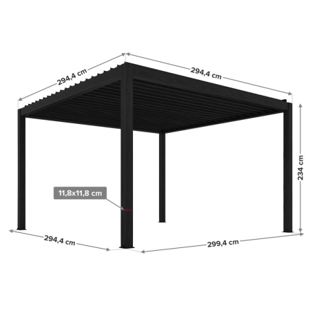 Mirpol Pergolă electrică LUXE 3x3m cu iluminat LED antracit [9]